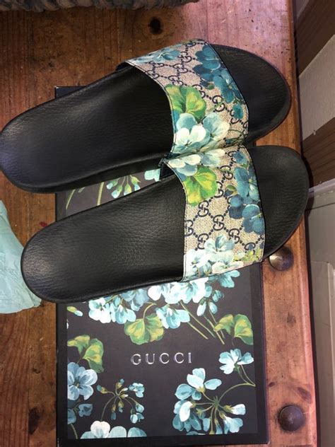 gucci floral slides blue|gucci floral slides outfit.